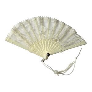 American Girl Pleasant Company Ivory Cream LACE FAN Party Treats Accessory #1